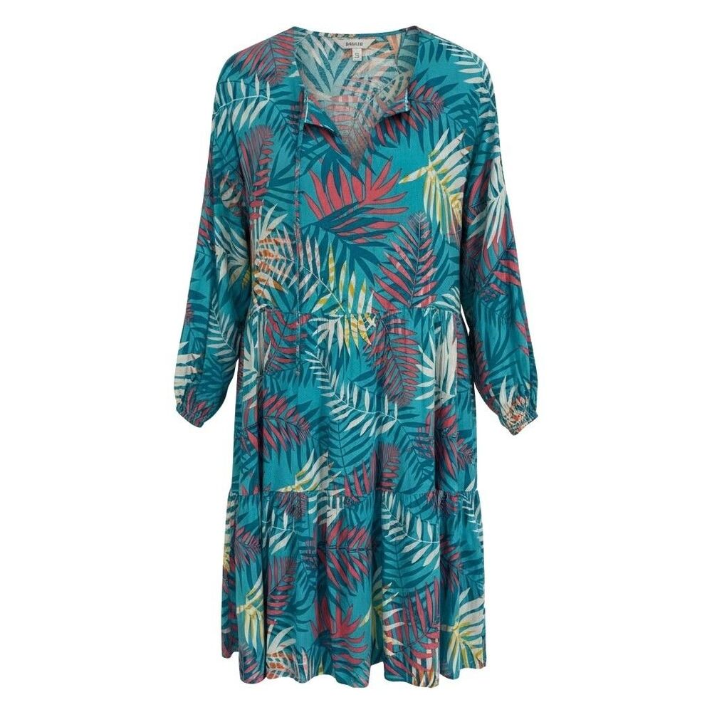 Ruby Rd. Womens Size MEDIUM Blue Floral 3/4 Sleeve Knee Length Shift Dress Coast